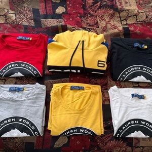 Bundle Lot(6) Size Large Polo Ralph Lauren Alpine Racing Multi-Color Collection